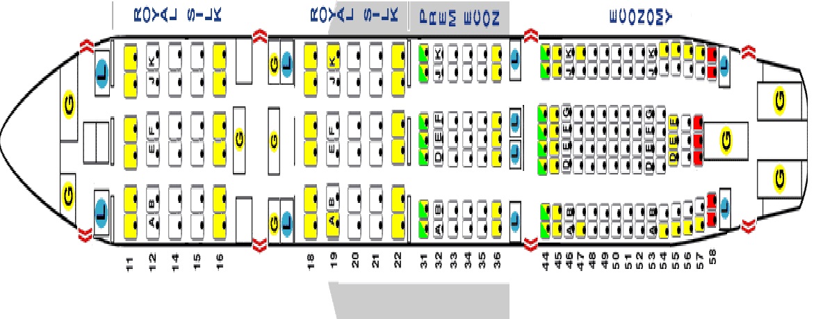 Лучшие места в самолете Airbus A350 900: план размещения кресел в салоне